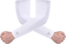 D.R.I.P Over Skill Football 2 Pack Compression Arm Sleeves, Reflective Print, Non-Slip, Breathable & Sweat Wicking, Football Drip Accessories, Thick Poly Blend, White Small, 2 Pack