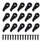 MOROBOR 50PCS Glass Retainer Clips Kit, 4MM Glass Panel Retainer Clips Glass Door Plastic Retainer Clips with Screws for Fixing Glass Cabinet Doors (Black)