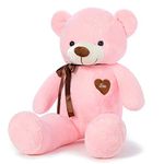 YunNasi Giant Teddy Bear Large Stuffed Toy Animal Soft Toy Cuddly Toy Plush Teddy Doll With Ribbon Great Gift for Birthday Christmas Valentine (31.5 Inches/80cm, Pink)