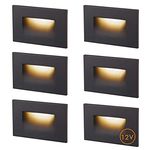 Cloudy Bay 3 Color Indoor and Outdoor 12V Low Voltage LED Step Light,3000K/4000K/5000K,Stair Light,Oil Rubbed Bronze,6 Pack, Wet Location