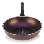 TeChef Art Pan Collection-30cm(12-Inch) Wok/Stir-Fry Pan, Coated 5 Times with Teflon Select Non-Stick Coating(PFOAFree), Aubergine Purple