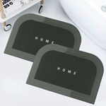 Story@Home 2 Pc Bathroom mat Bath Mat | Rubber | Anti-Slip Solid Design | Floor Mat | 60 x 40 cm (Charcoal Chic)