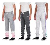 Hind 3-Pack: Girls Sweatpants Active Multipack Fleece Jogger Pants for Girls Athletics, White-grey-coal, 10-12