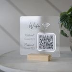 Pahdecor Wifi QR Code with Base Wifi Sign Scan for Wifi Custom 5"x5" WiFi Sign for Guests Custom Sign Wifi QR Code Sign, Editable Wi-fi Template