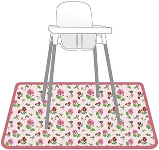 BapronBaby Eric Carle Pink Floral Caterpillar Splash Mat - Waterproof Catch-All for Under High Chairs, Floors, Tables, Playtime or Arts & Crafts - Machine Washable - 45" x 45”