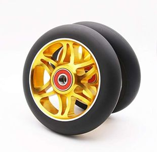 2Pcs Replacement 110 mm Pro Stunt Scooter Wheel with ABEC 9 Bearings Fit for MGP/Razor/Lucky Pro Scooters(Star) (Gold)