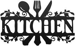 Kitchen Metal Sign, Black Metal Wal