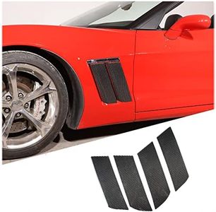 Car Body Side Fender Vent Cover Trim for Chevrolet Corvette C6 2005-2013,Front Quarter Panel Intake Vent Grille Cover,Quarter Vent Trim Sticker,Soft Carbon Fiber (Black)