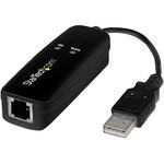 StarTech.com USB 2.0 Fax Modem - 56K External Hardware Dial Up V.92 Modem/Dongle/Adapter - Computer/Laptop Fax Modem - USB to Telephone Jack - USB Data Modem - Network Fax/CMR/POS (USB56KEMH2)