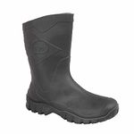 Womens Dunlop Short Half Length Ankle Wellington Wellies Boots WIDE CALF, Black, 6 UK