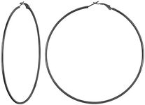 Hoop Earrings for Women Black Hypoallergenic Lightweight 2MM Thin Large Hoops for Women Ladies 100MM