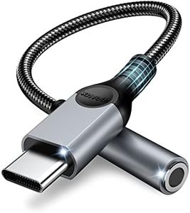 ZOOAUX USB C to 3.5mm Headphone Jack Adapter, Type C to 3.5mm Audio Dongle Adapter Hi-Fi DAC Chip Compatible with Pixel 4 3 2 XL, Samsung Galaxy S20 Ultra Z Flip S20+ Note 20 10 S10, iPad Pro (Grey)