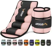 APEXUP 10lbs/Pair Adjustable Ankle Weights for Women and Men, Modularized Leg Weight Straps for Yoga, Walking, Running, Aerobics, Gym (Pastel Pink)