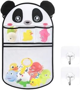 Ceihwa Bolsa Juguetes Bañera Organizador Juguetes Baño Bebe Red de Almacenamiento Juguetes Soporte Bolsa Guardar Juguetes Bañera Cesta Bolsa de Malla para Ducha Bath Toy Organizer con 2 Ganchos-Panda