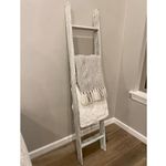 BarnwoodUSA Rustic Farmhouse Blanket Ladder - Our 5 ft Ladder can be Mounted Horizontally or Vertically and is Crafted from 100% Recycled and Reclaimed Wood | No Assembly Required | White