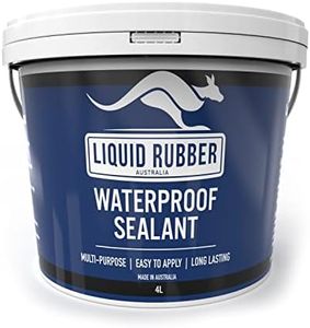Liquid Rubber Waterproof Sealant - Multi-Surface Leak Repair Indoor and Outdoor Coating, Water-Based, Easy to Apply, Black, 4L
