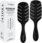 Detangler Brush by Fiora Naturals - 100% Bio-Friendly Detangling brush w/Ultra-Soft Bristles - Glide Through Tangles with Ease - For Curly, Fine, Black Natural, Women, Men, Kids - Dry and Wet Hair