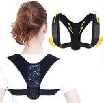 DERAYMI Posture Corrector For Men and Women - Adjustable Upper Back Brace and Shoulder Brace Straightener, Providing Pain Relief from Lumbar, Neck, Shoulder, and Clavicle, Back (L)