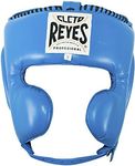 CLETO REYES Boxing Headgear with Cheek Protection for Men and Women, Protective Head Guard Face Saver, Sparring Fighting Sports, Kickboxing, MMA, Muay Thai, Electric Blue, Medium