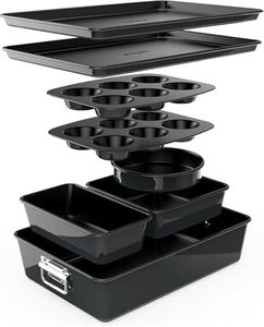 NutriChef 8-Piece Nonstick Bakeware Set - Black