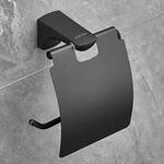 Plantex Space Aluminium Toilet Paper Holder/Tissue Paper Roll Holder in Bathroom/Lavatory/Bathroom Accessories (Black)