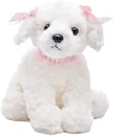 Bearington Sassy Plush Stuffed Animal White Puppy Dog 10 inches