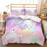 CVHOUSE Rainbow Unicorn Bedding Full Size,Rainbow Set for Girls Kids Teens,Rainbow Comforter Cover Soft,1 Duvet 2 Pillowcases 3 Piece,Girls Room Decor Full 79'x89'