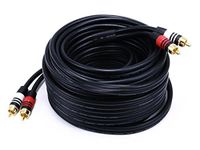 Monoprice 102867 35-Feet Premium 2 RCA Plug to 2 RCA Plug 22AWG Cable, Black