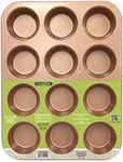 casaWare Ceramic Coated NonStick 12 Cup Muffin Pan (Granite) (Rose Gold Granite)