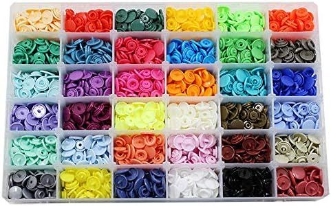 BetterJonny 720 Sets 36 Color KAM Snaps with Storage Container, Size 20 T5 Resin Plastic Snaps Sewing Fasteners Punch Poppers No Sew Snaps for Cloth Craft Mama Pads