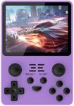 Powkiddy RGB20S Handheld Arcade Game Console, 3.5 Inch Retro Video Game Console with 16G + 64G Card & 15000 Games, Open Source Game Player, Gift for Children (Purple, 64G)