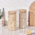 ORNAMI Airtight Glass Pantry Storage Canister Jar with Bamboo Lid | BPA-Free, Clear Kitchen Storage Jar (1 pcs, 1.4L)