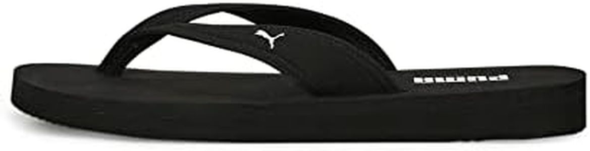 PUMA Women's Sandy Flip Flop, Puma Black Puma White, 8.5 US