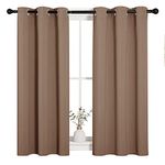 NICETOWN Blackout Window Curtains and Drapes for Kitchen, Window Treatment Thermal Insulated Solid Grommet Blackout Drapery Panels (Set of 2, 34 by 45 inches, Cappuccino)