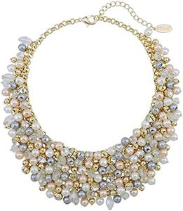 BOCAR Moda cristallo Chunky collare dichiarazione collana orecchino impostato per regalo donna (NK-10260）