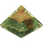 Crystal Divine Green Aventurine Crystal Pyramid Vastu Orgone Showpieces Decor For Positive Energy Office Table Decorative Items, 10 Cm, Cm