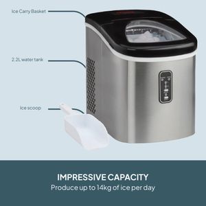 Cooks Professional 14kg Ice Maker – Silver Countertop Machine