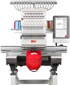 BAi The Mirror Embroidery Machine 20x14" Embroidery Area with 15 Needles,1200spm Max Speed Multi Needle Commercial Embroidery Machine for 3D Hats Clothing,Wifi Available 10" Touch Screen