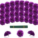 YGbridge Artificial Marigold Flowers Head, 60pcs Silk Orange Marigolds for Dia de los Muertos, Diwali Decor, Day of The Dead Decorations, Marigold Garland (60, Purple)