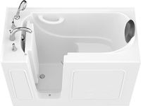 ANZZI Walk In Tub 53'' x 26'' with Quick Fill, 60" Shower Head, Easy Entry, Watertight Seal, Head Pillow, Slip-Resistant, Seating, White Gelcoat (AMZ2653LWS-CP)