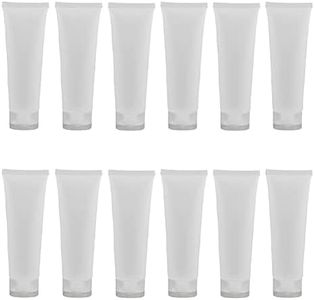 QUUPY 24Pcs 100ml/3.4oz Empty Refillable Plastic Squeeze Cosmetic Soft Tube Vial Bottles with Flip Cover Makeup Travel Sample Packing Storage Toiletries Container for Facial Cleaner Body Lotion