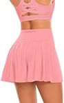 Pleated Tennis Skirts for Women High Waisted Athletic Golf Skorts with Pockets Shorts Running Workout Clothes, Light Pink, X-Small