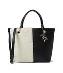 Anne Klein Mini Convertible Sherpa Tote, Black/Cream