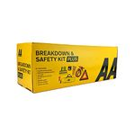 AA Vehicle Breakdown Safety Kit Plus AA5618 – Tyre Inflator, Warning Triangle, Tow Rope, Hi-Vis Vest, Torch, Glass Hammer, Booster Cables, Storage Bag