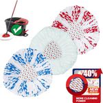 Mop Replace Head - 40% More Cleaning Power, 3 Pack Spin Mop Replacement Head, Compatible with Vileda Turbo Mop Heads Replacement, Microfiber and Machine Washable