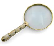 Hand Made Brass Magnifier with Mother of Pearl 4" Magnifying Lance 10x Power.