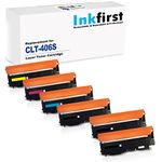 6 Inkfirst® Toner Cartridges CLT-K406S, CLT-C406S, CLT-M406S, CLT-Y406S,Black, Cyan, Magenta, Yellow Compatible Remanufactured for Samsung CLP-365 (1 Set + 2 Black) CLX-3305 CLX-3305FN CLX-3305FW Xpress C410W C460FW CLP-360 CLP-365 CLP-365W
