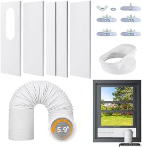 Mrrihand Portable AC Window Vent Kit with 5.9" Exhaust Hose & Coupler, Upgraded Seamless Air Conditioner Window Vent Kit, Adjustable Window Seal for Sliding Vertical & Horizontal Window