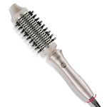 TYMO STYLUX Thermal Brush - Heated Round Curling Brush, Blowout Volumizer with Flexi-Fit Tech for Hair Styling, Curling Styler Tool, Hair Straightener and Curler 2 in 1, Dual Voltage, Gold, 1.5 Inch