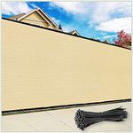 ColourTree 2nd Generation 6' x 50' Beige Fence Privacy Screen Windscreen, Commercial Grade 170 GSM Heavy Duty, We Make Custom Size